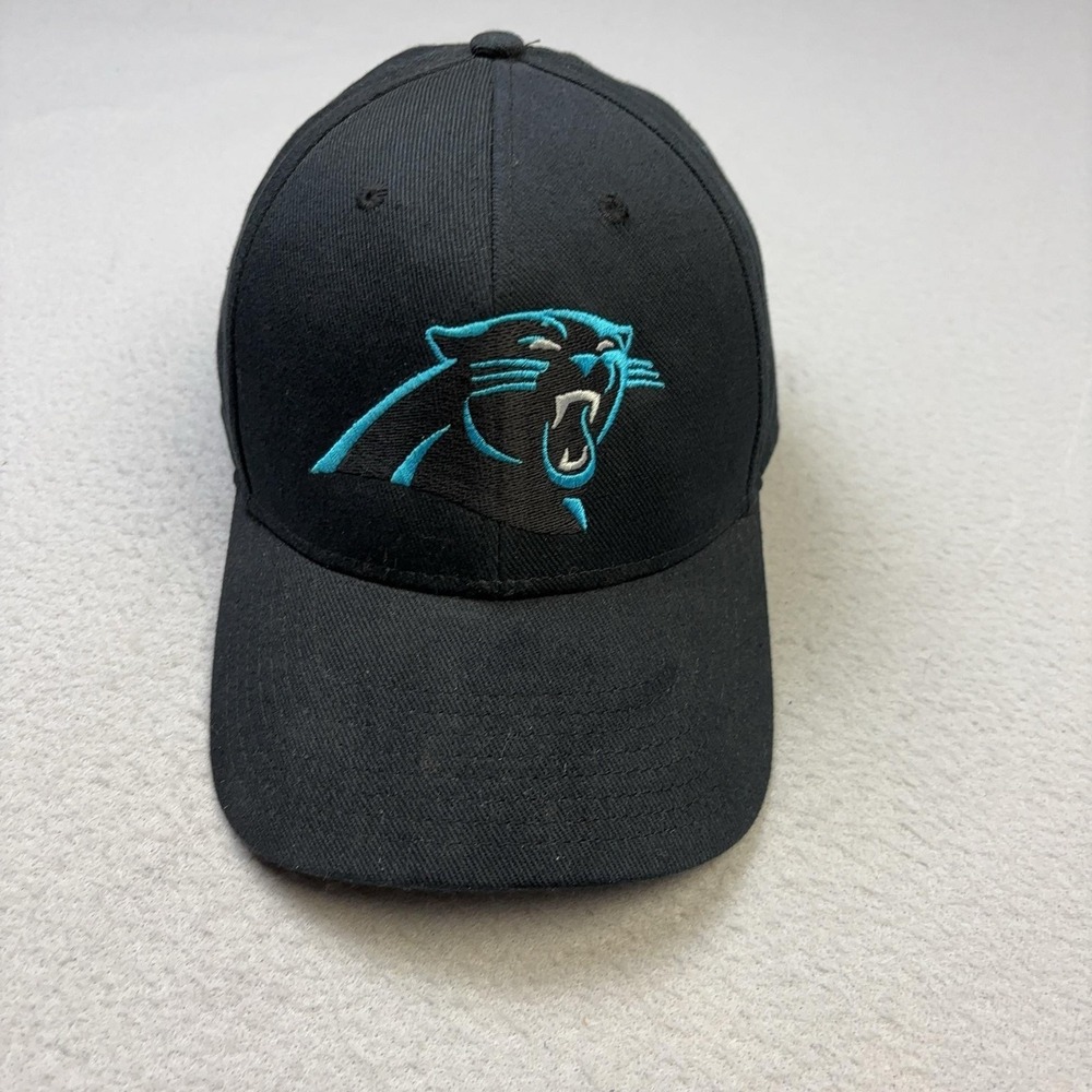 Carolina Panthers Hat Cap Strap Back Mens OSFA Black NFL Football Fan Favorite